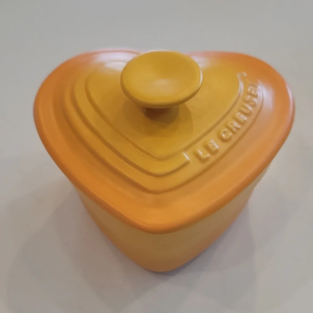 Le Creuset Sunburst Orange Gold Matte Heart